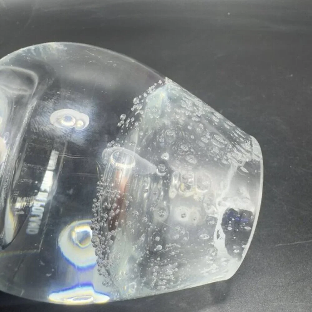 Clear Crystal Votive Candle Holder Made In Poland Small Bubbles Hollow‎ Bottom